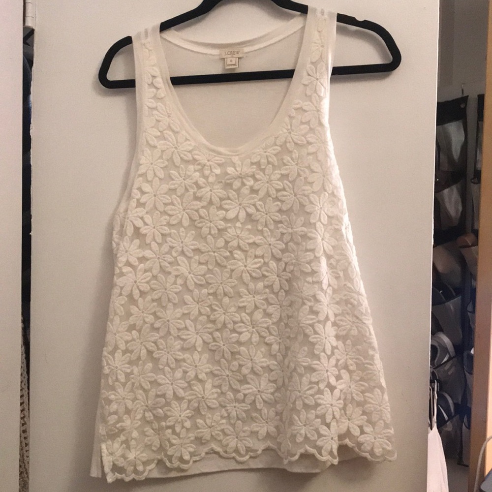 JCrew lace front tank top